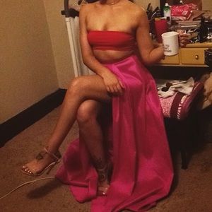 High Low Maxi Pink Skirt